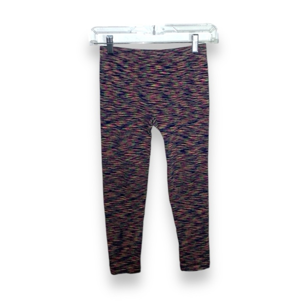 Love Charm Multicolor Striped Capri Leggings One Size Pink Yellow Navy
